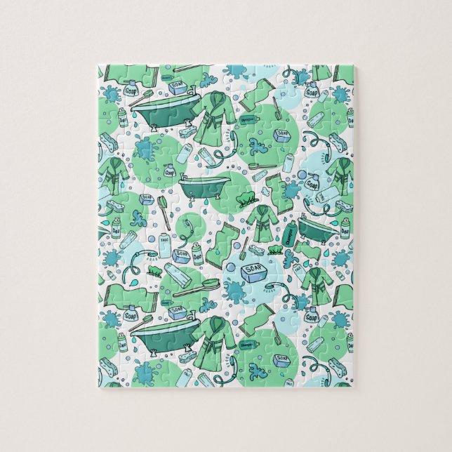 Fun Bathroom Items Cartoon Jigsaw Puzzle (Vertical)
