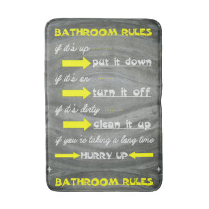 Fun Bathroom Rules Bath Mat