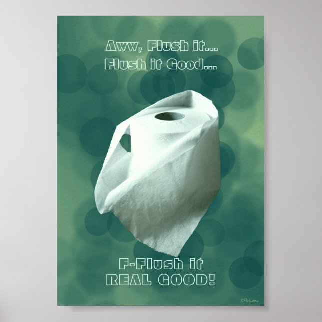 Fun Bathroom Signs, Green Decor, Wall Art (Front)