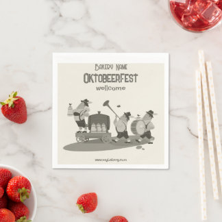 fun Bavarian Musician invite to Oktoberf Favour Napkin
