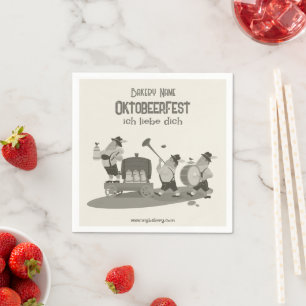 fun Bavarian Musician invite to Oktoberfest Napkin
