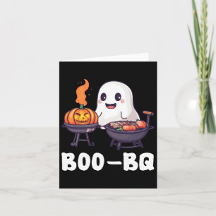 Fun Bbq Rbecue Boo Ghost Halloween Matching Costum Card