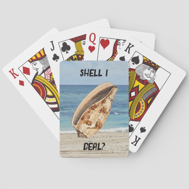 Fun Beach and Shell Poker or Game Night Cards (Back)