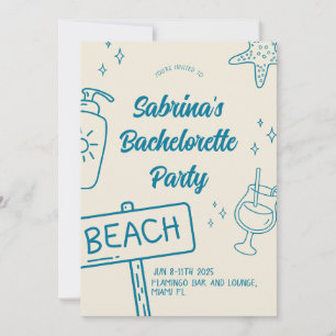 Fun Beach Bachelorette Weekend Invitation 