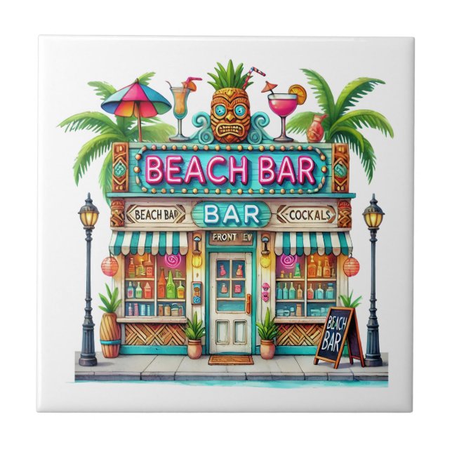 Fun Beach Bar  Tile (Front)
