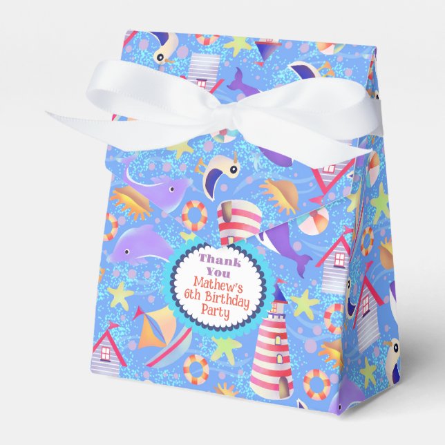 Fun Beach Blue Favour Box (Front Side)