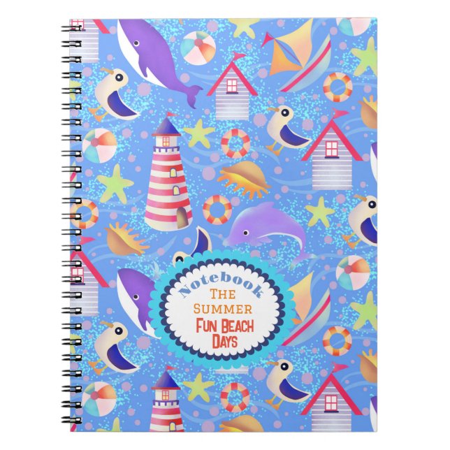 Fun Beach Blue Notebook (Front)