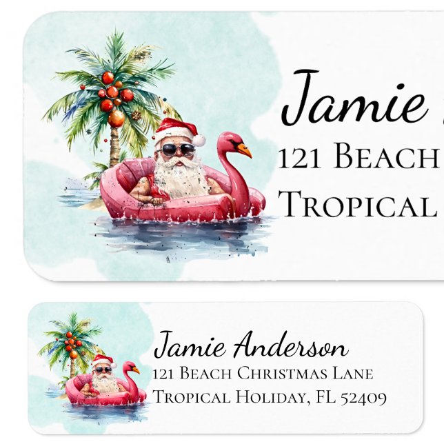 Fun Beach Christmas Santa Claus Retour Adresse (Créateur téléchargé)