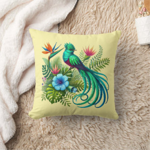 Fun beach house tropical bird  lovers Throw Pillow