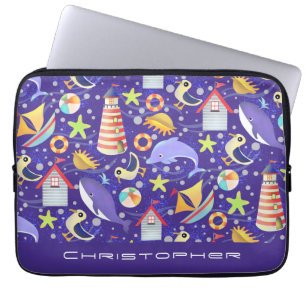 Fun Beach Navy Electronics Bag