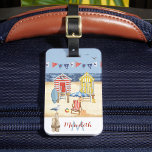 Fun Beach Summer Scene Ocean Monogram   Luggage Tag<br><div class="desc">Enjoy this fun and colourful beach summer scene -- enjoy it for yourself or really special and unique as a personalized gift.  Any design questions,  just send an email to charmdesignstudio@rcn.com and we'll be delighted to assist.</div>