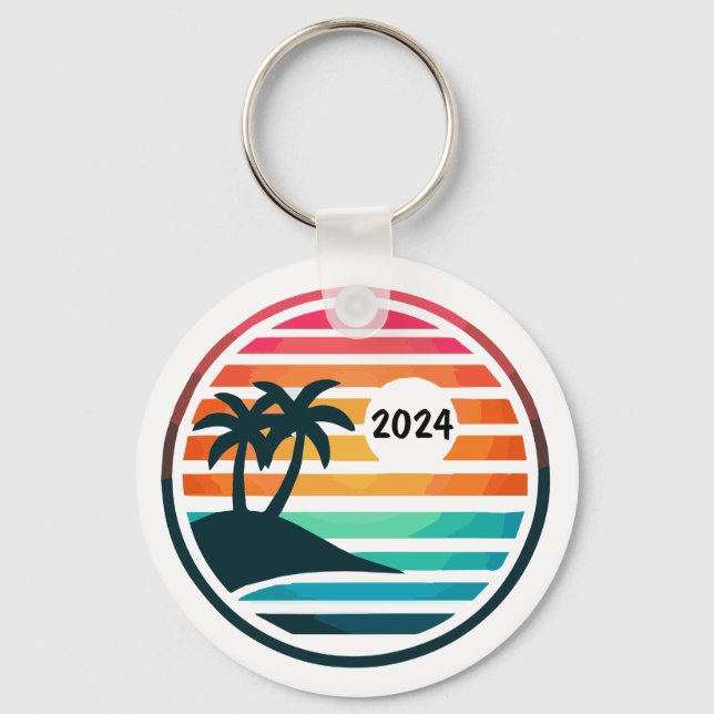 Fun Beach Vacation or Family Reunion Keychain (Front)