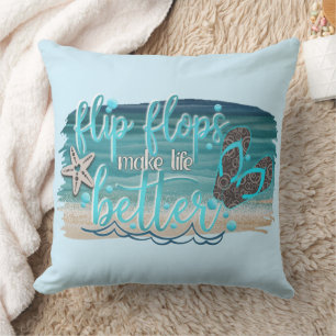 Fun Beachy Decor Throw Pillow