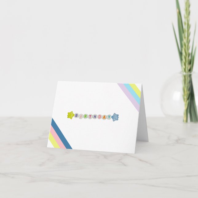 Fun Beaded Birthday Card (Front)