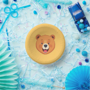 Fun Bear Face safari Wild jungle Birthday Party Paper Plate