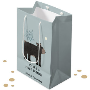 Fun Bear Personalized Age Birthday Medium Gift Bag