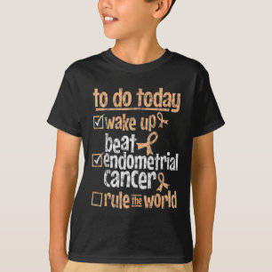 Fun Beat Endometrial Cancer Rule The World Survivo T-Shirt