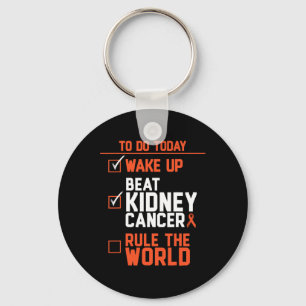 Fun Beat Kidney Cancer Rule the World Survivor Quo Keychain