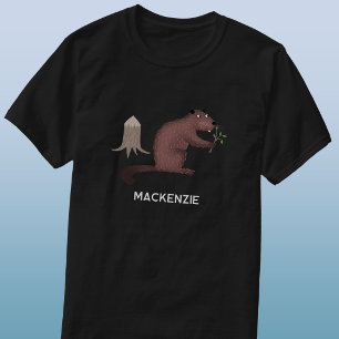 Fun Beaver Personalized Name T-Shirt