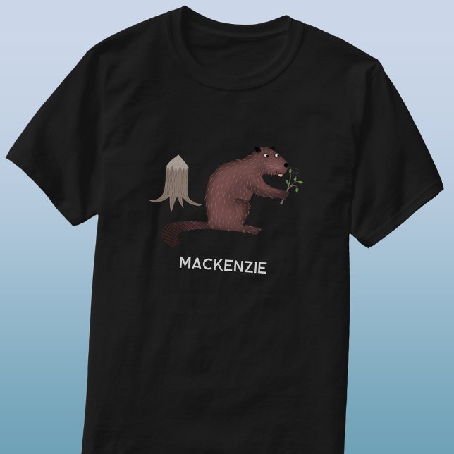 Fun Beaver Personalized Name T-Shirt (Fun personalized custom name beaver t-shirt for animal lovers)