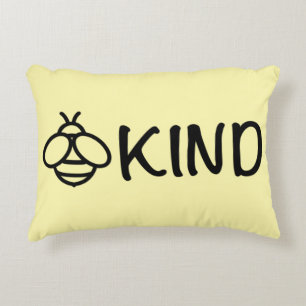 Fun Bee Kind graphic bee design inspirational  Accent Pillow