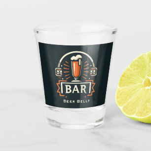 Fun Beer Belly Bar, Beer Mug Logo Personalized Shot Glass