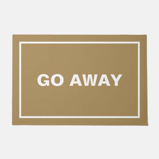 Fun Beige Brown Frame Go Away Introvert Sarcastic Doormat (Front)