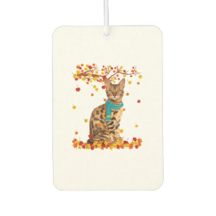 Fun Bengal Thanksgiving Autumn Cat Lover Gifts Air Freshener