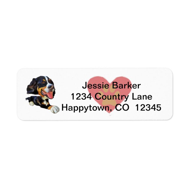 Fun Bernese Mountain Dog Return Address Label (Front)