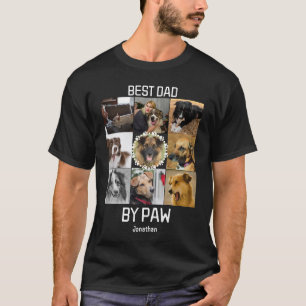 Fun Best Dad By Paw Custom 9 Photo Collage T-Shirt