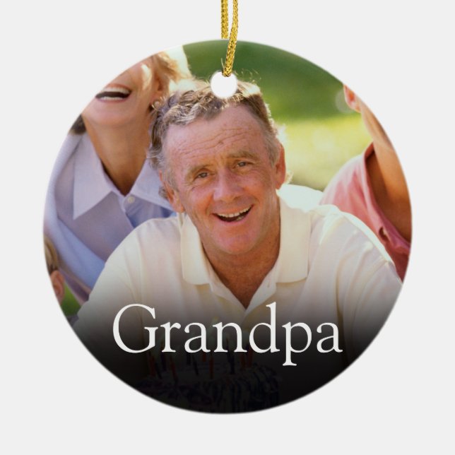 Fun Best Ever Grandpa Papa Definition Photo Ceramic Ornament (Front)