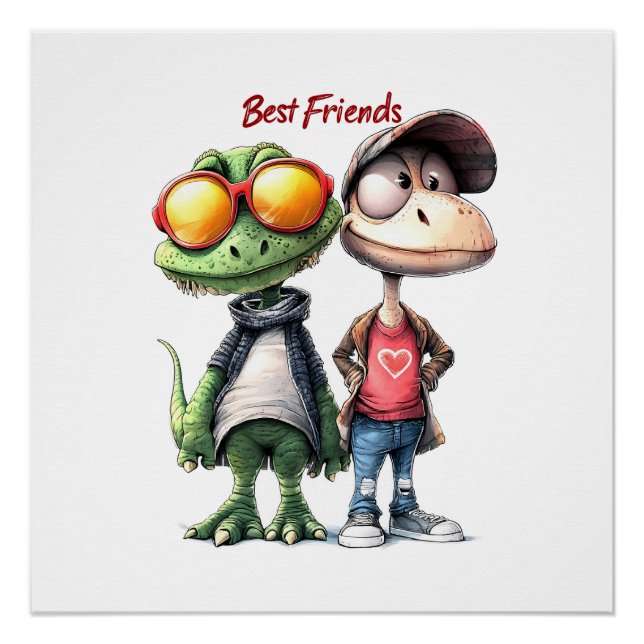 Fun "Best Friends" Wall Art (Front)