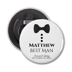 Fun Best Man Wedding Favour Black Bow Tie Tuxedo Bottle Opener