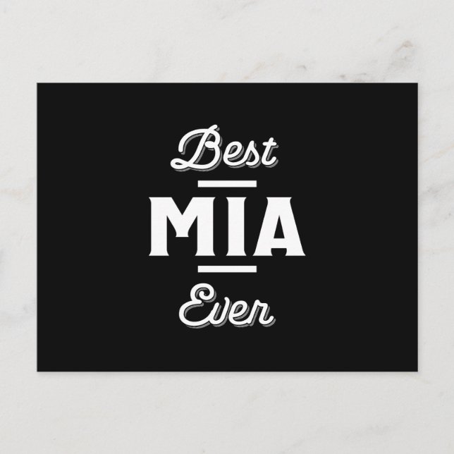 Fun Best Mia Ever Cool Personalized First Name Gif Postcard (Front)