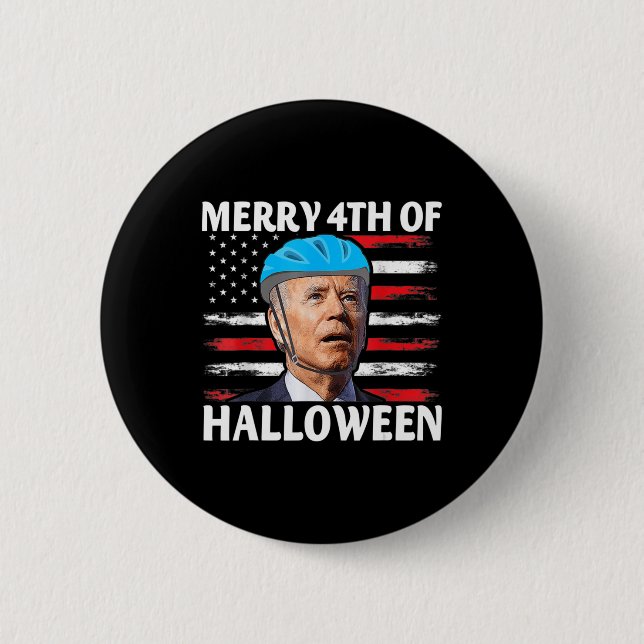 Fun Biden Dazed Merry th July Happy Halloween Bide 2 Inch Round Button (Front)