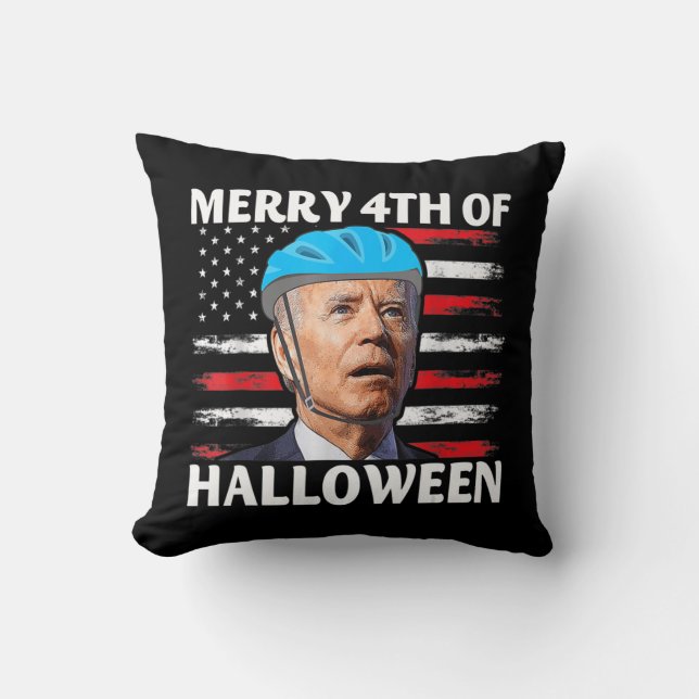 Fun Biden Dazed Merry th July Happy Halloween Bide Throw Pillow (Front)