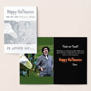 Fun Big Belly Gangster Halloween Silver Foil Card