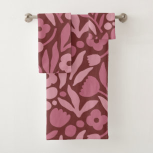 Fun Big Flower Bold Colour Bath Towel Set