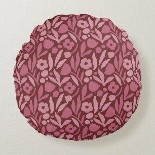 Fun Big Flower Bold Colour Round Pillow