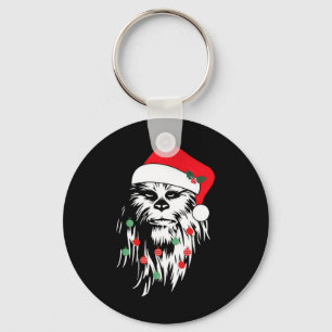 Fun Bigfoot Face Santa Hat Cute Xmas Christmas Keychain