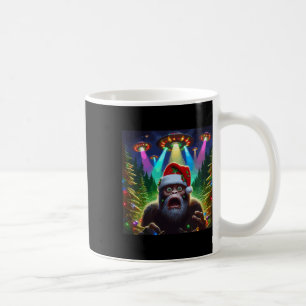 Fun Bigfoot Selfie With Alien Ufo Xmas Spaceships  Coffee Mug