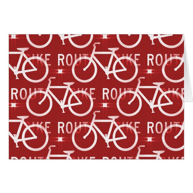 Fun Bike Route Fixie Bicycle Cyclist Pattern Red (Front Horizontal)