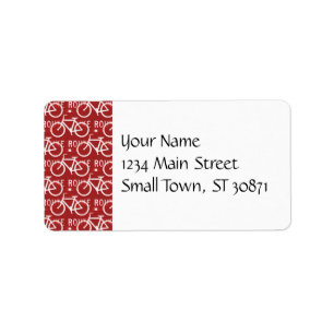 Fun Bike Route Fixie Bicycle Cyclist Pattern Red Label