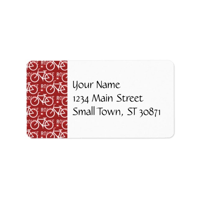 Fun Bike Route Fixie Bicycle Cyclist Pattern Red Label (Front)