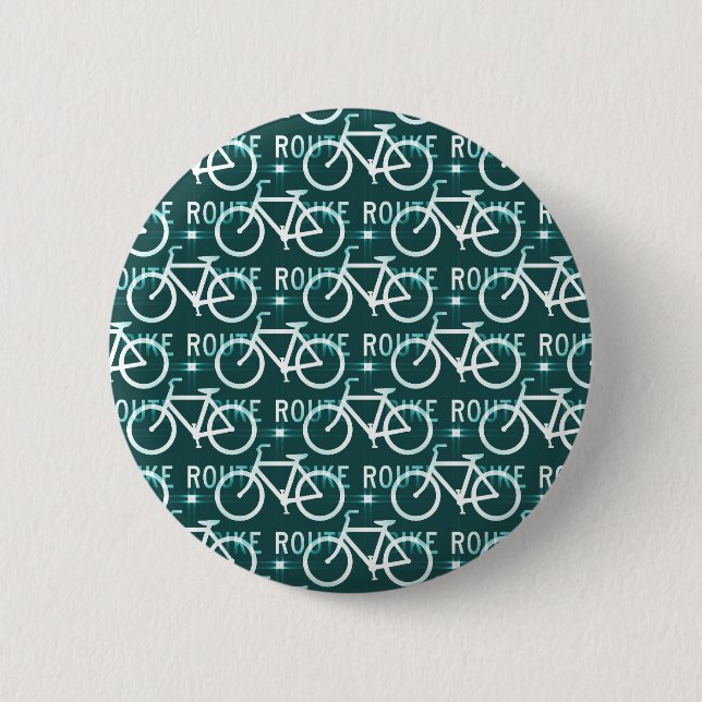 Fun Bike Route Fixie Bike Cyclist Pattern 2 Inch Round Button (Front)