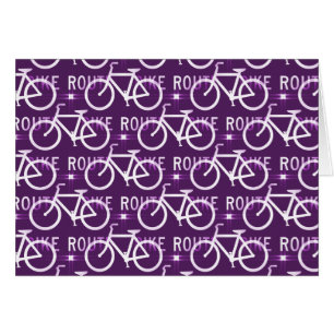 Fun Bike Route Fixie Bike Cyclist Pattern Purple
