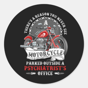 Fun Biker Motorcycle Classic Round Sticker