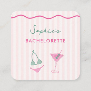 Fun Bikinis Martinis Bachelorette QR Code Registry Enclosure Card