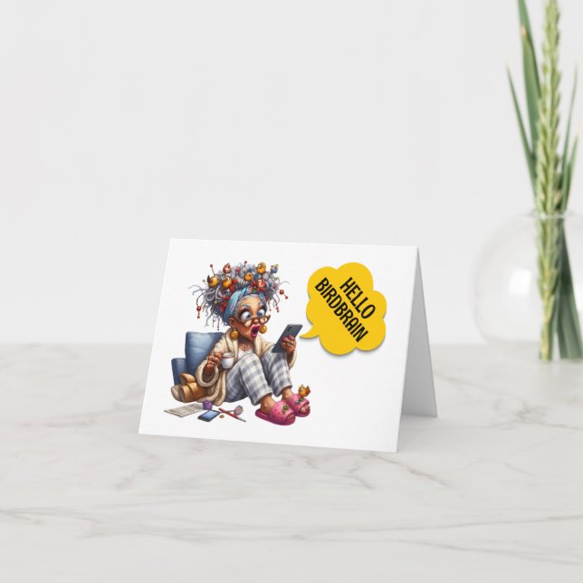 Fun BIRDBRAIN  Note Card (Front)