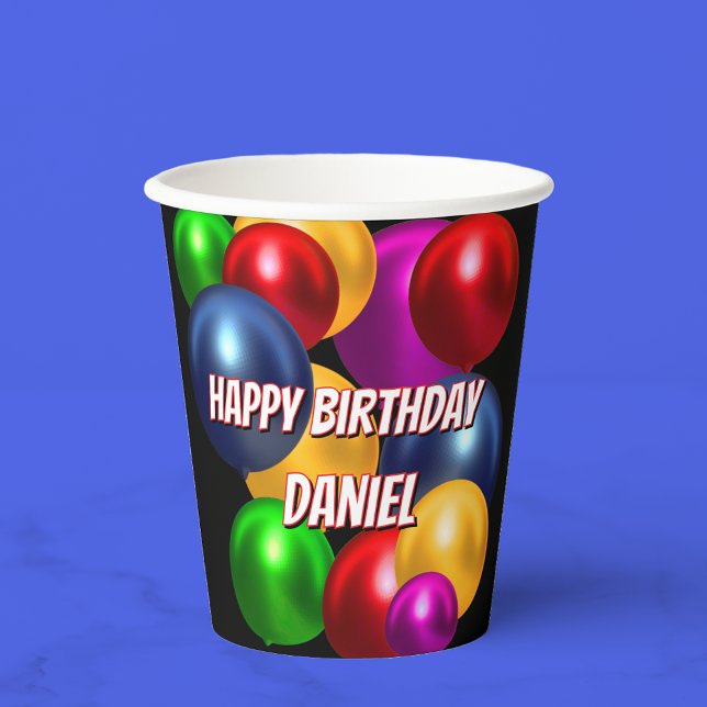 Fun Birthday Balloons Personalized  Paper Cups (Creator Uploaded)